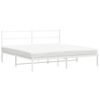 vidaXL Estructura cama sin colch&oacute;n con cabecero metal blanco 193x203cm