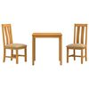 vidaXL Conjunto de comedor 3 uds. Beige Madera de Roble S&oacute;lido