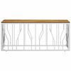 vidaXL Mesa de centro acero inoxidable y madera maciza acacia plateada