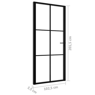 vidaXL Puerta interior vidrio ESG y aluminio negro 102,5x201,5 cm