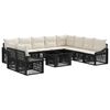 vidaXL Conjunto de sof&aacute;s de jard&iacute;n 11 uds. Negro y Blanco Crema