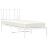 vidaXL Estructura cama sin colch&oacute;n con cabecero metal blanco 75x190 cm