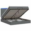 vidaXL Cama tipo otomana con colch&oacute;n y LED Gris oscuro 140 x 200 cm