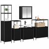 vidaXL Juego de muebles de ba&ntilde;o 5 pcs Roble Negro Madera de ingenier&iacute;a