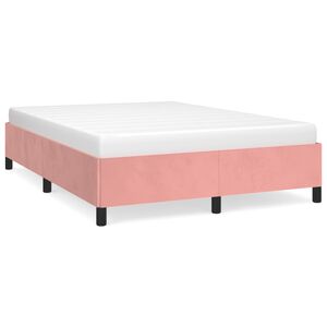 vidaXL Estructura de cama sin colch&oacute;n terciopelo rosa 140x200 cm