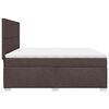 vidaXL Cama box spring con colch&oacute;n tela marr&oacute;n oscuro 200x200 cm