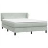 vidaXL Cama box spring con colchón terciopelo gris claro 140x220 cm