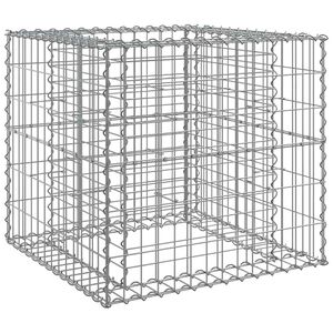 vidaXL Cesta de gaviones hierro galvanizado color plateado 70x70x65 cm