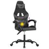 vidaXL Silla gaming giratoria cuero sintético negro y gris