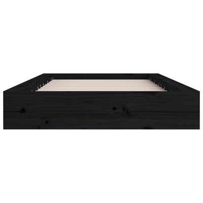 vidaXL Estructura cama madera maciza negro 140x190 cm