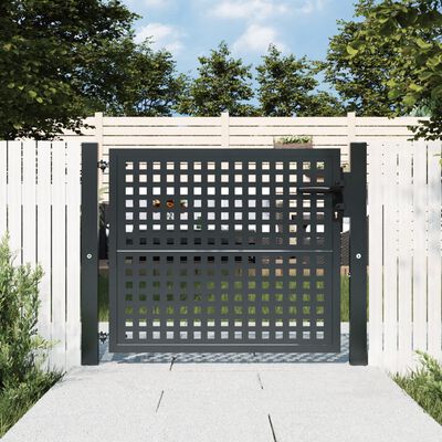vidaXL Puerta de jardín acero gris antracita 105x125 cm