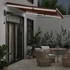 vidaXL Toldo retr&aacute;ctil autom&aacute;tico con luces LED marr&oacute;n 350x250 cm