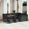 vidaXL Conjunto de sof&aacute;s de jard&iacute;n 13 pcs Negro rat&aacute;n sint&eacute;tico