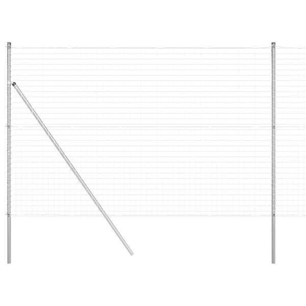 vidaXL Valla con Poste Plateado 1,5 x 10 m Acero y PVC