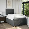 vidaXL Cama box spring con colch&oacute;n tela gris oscuro 120x200 cm