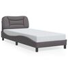 vidaXL Estructura de cama sin colch&oacute;n Hvar cuero sint&eacute;tico gris 90x190 cm
