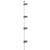 vidaXL Estanter&iacute;a esquina ducha telesc&oacute;pica 4 estantes aluminio plata