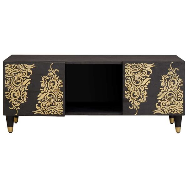 vidaXL Mesa de Café Negro 100 x 54 x 40 cm Madera de mango maciza