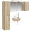 vidaXL Juego de muebles de ba&ntilde;o 5 uds. Roble Sonoma