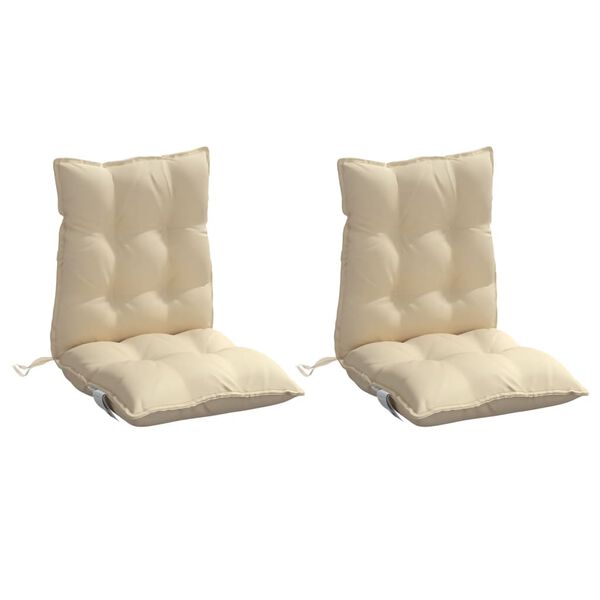 vidaXL Cojines para silla con respaldo bajo 2 uds tela Oxford beige