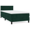 vidaXL Cama box spring con colch&oacute;n terciopelo verde oscuro 100x200 cm