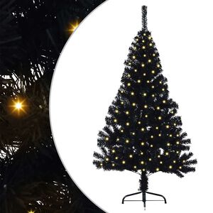 vidaXL &Aacute;rbol de Navidad Artificial Preiluminado Negro 120 cm PVC