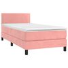 vidaXL Cama box spring con colch&oacute;n terciopelo rosa 100x200 cm