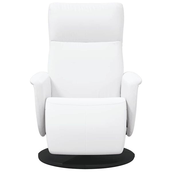 vidaXL Sill&oacute;n reclinable con reposapi&eacute;s cuero sint&eacute;tico blanco