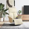 vidaXL Sill&oacute;n reclinable masaje con reposapi&eacute;s cuero sint&eacute;tico crema
