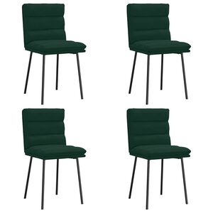 vidaXL Sillas de comedor 4 unidades terciopelo verde oscuro