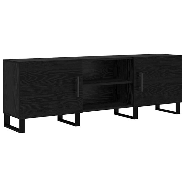 vidaXL Gabinete de TV Roble Negro 150 x 30 x 50 cm