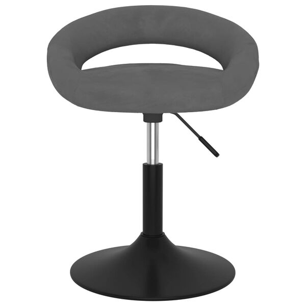 vidaXL Sillas de comedor giratorias 4 unidades terciopelo gris oscuro