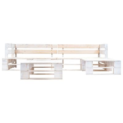 vidaXL Set de muebles de palés para jardín 4 piezas madera blanco
