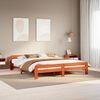 vidaXL Cama sin colch&oacute;n madera maciza de pino marr&oacute;n cera 200x200 cm