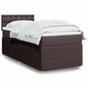 vidaXL Cama box spring con colch&oacute;n tela marr&oacute;n oscuro 90x190 cm