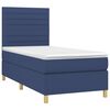 vidaXL Cama box spring con colch&oacute;n tela azul 90x190 cm