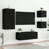 vidaXL Muebles de TV de pared con LED 5 pzas madera ingenier&iacute;a negro
