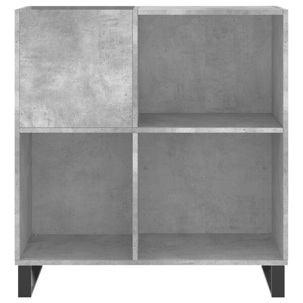 vidaXL Mueble discos madera contrachapada gris hormigón 84,5x38x89 cm