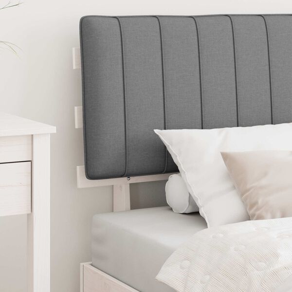 vidaXL Estructura de Cama con Cabecera Tapizada Gris Claro 90 x 200 cm