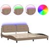 vidaXL Estructura de cama con LED sin colch&oacute;n Zadar capuchino 200x200 cm