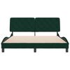 vidaXL Estructura cama sin colch&oacute;n terciopelo verde oscuro 160x200 cm