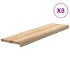 vidaXL Pelda&ntilde;os escalera 8 uds sin tratar 100x30x2 cm