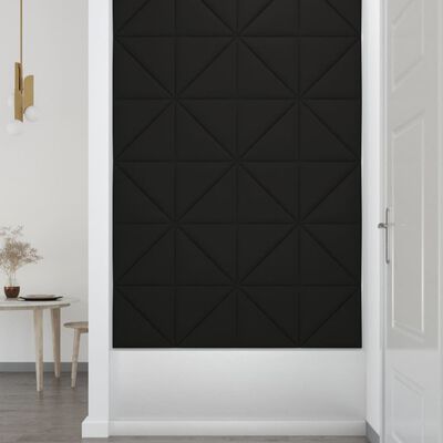 vidaXL Paneles de pared 12 uds tela negro 30x30 cm 0,54 m²