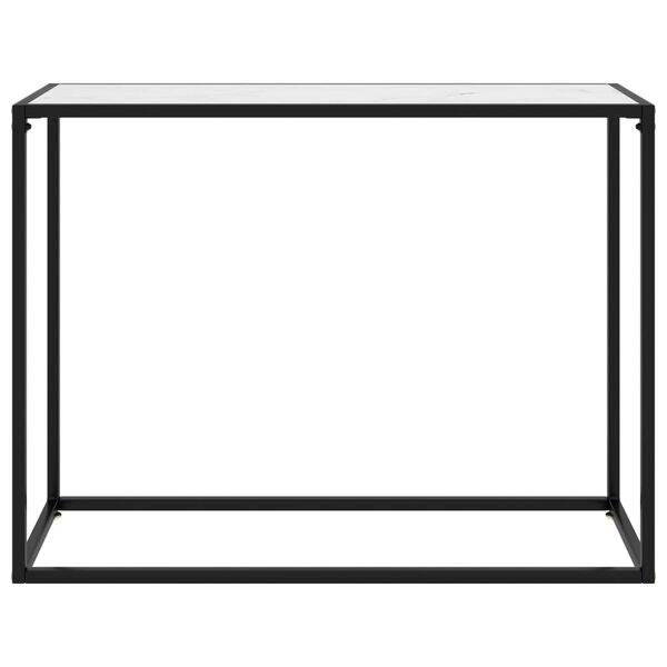 vidaXL Mesa consola vidrio templado blanco 100x35x75 cm