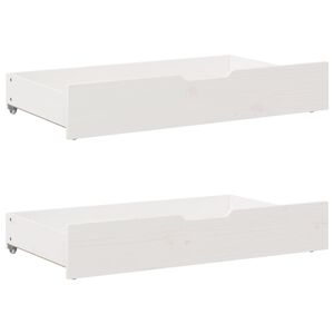 vidaXL Cajones debajo cama con ruedas 2 uds madera maciza pino blanco