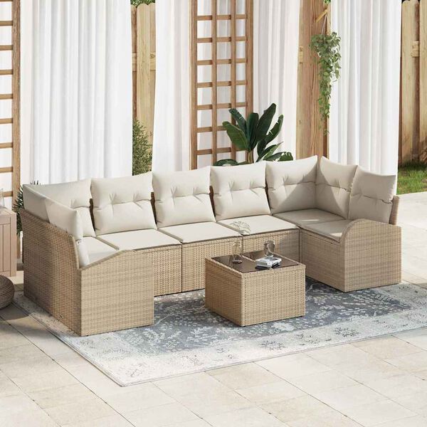 vidaXL Conjunto de sof&aacute; de jard&iacute;n Beige 55 x 55 x 37 cm