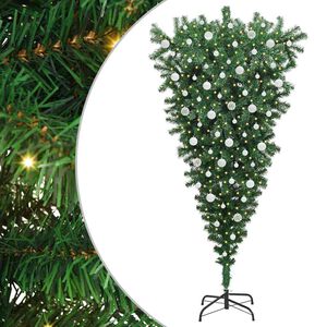 vidaXL &Aacute;rbol de Navidad artificial preiluminado al rev&eacute;s con juego de bolas