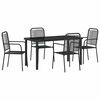 vidaXL Conjunto de Comedor de Jard&iacute;n 5 pcs Negro