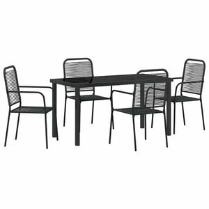 vidaXL Conjunto de Comedor de Jard&iacute;n 5 pcs Negro