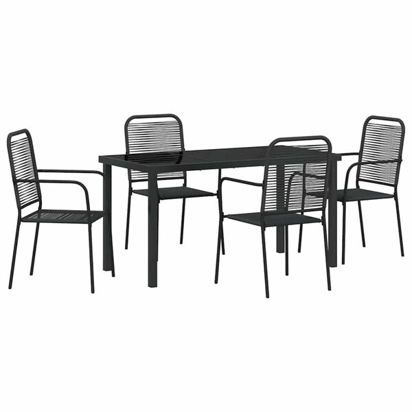 vidaXL Conjunto de Comedor de Jard&iacute;n 5 pcs Negro